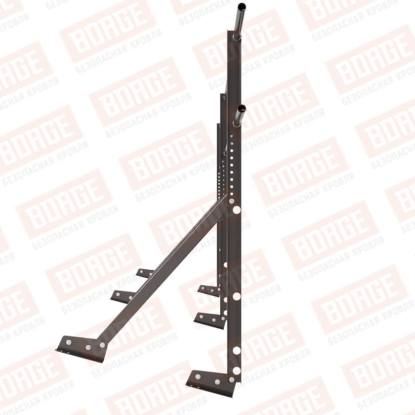 Ограждение кровельное Русский Рубеж H-120см, 3м, для фальцевой кровли, серо-коричневый (RAL 8019)