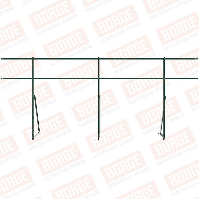Ограждение кровельное Русский Рубеж H-120см, 3м, зеленый мох (RAL 6005)
