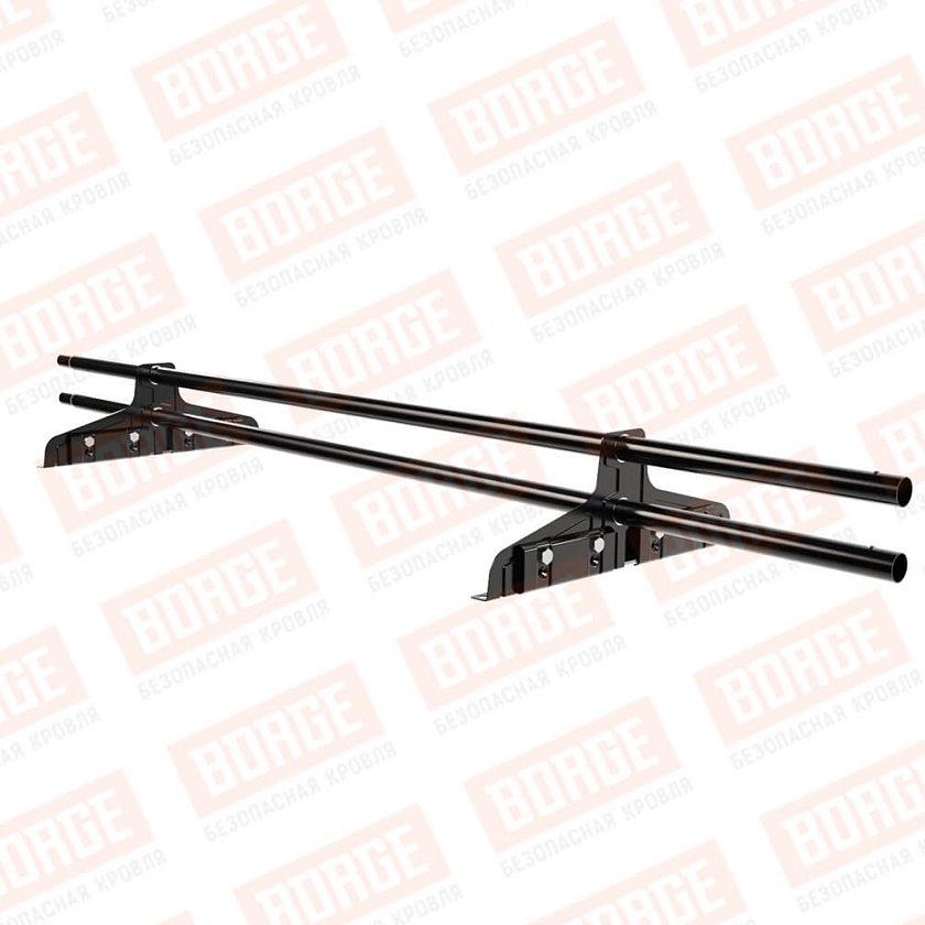 Снегозадержатель трубчатый Русский Рубеж D-25мм, 1,5м, 2 опоры, для фальц. кров., чёрный (RAL 9005)