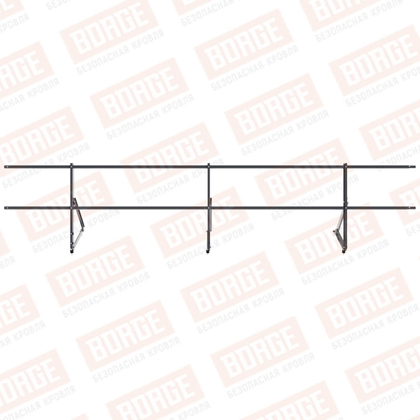 Ограждение кровельное Русский Рубеж H-60см, 3м, серый графит (RAL 7024)