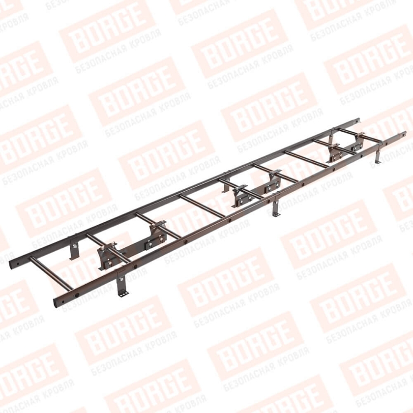 Комплект лестница кровельная BORGE 2,7м, для фальцевой кровли, серо-коричневый (RAL 8019 matt)