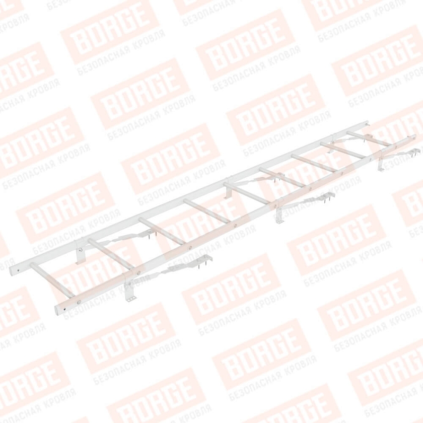 Комплект лестница кровельная BORGE 2,7м, для штучной черепицы, сигнально-белый (RAL 9003)