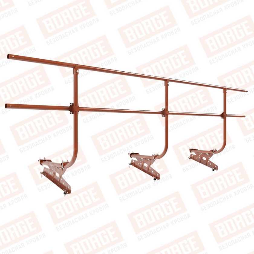 Ограждение кровельное BORGE H-90см, 3м, терракотовый (RAL 8004)