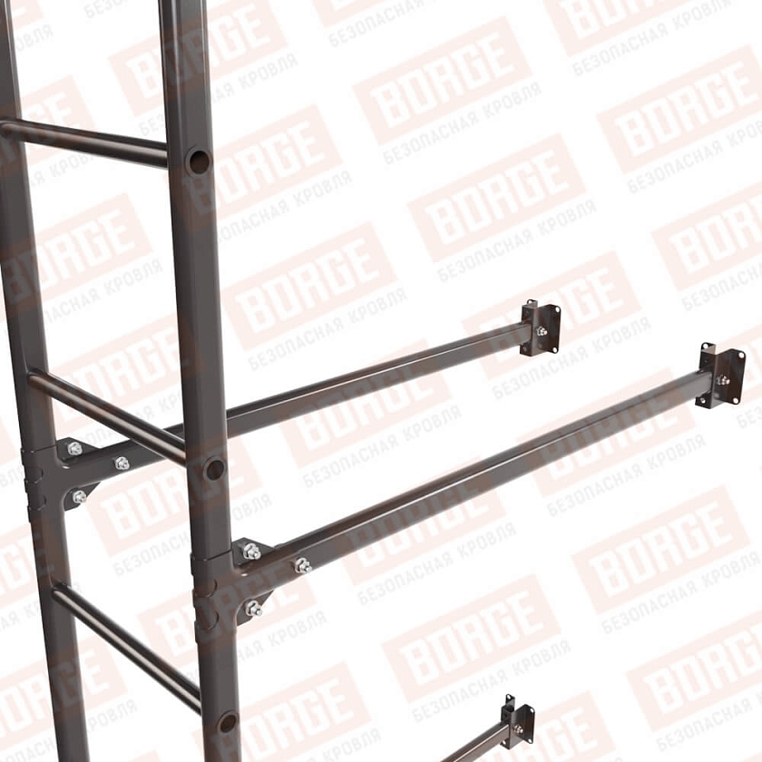 Комплект лестница фасадная BORGE (нижняя секция), 2,7м, серо-коричневый (RR 32)