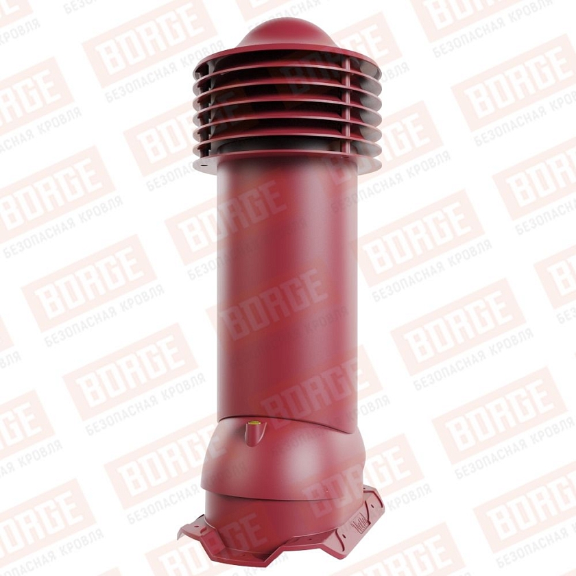 Труба вентиляционная Viotto, для профнастила С20, d-125мм, неутепленная, красное вино (RAL 3005)