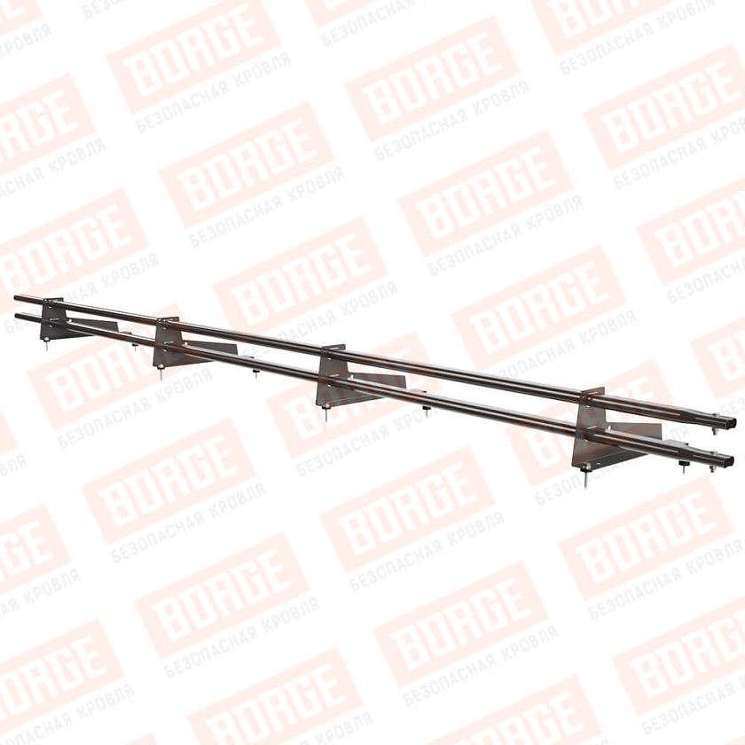 Снегозадержатель трубчатый Русский Рубеж 3м, 4 опоры, для МЧ с выс. ступенькой, окрашенный (NL-805), 350мм