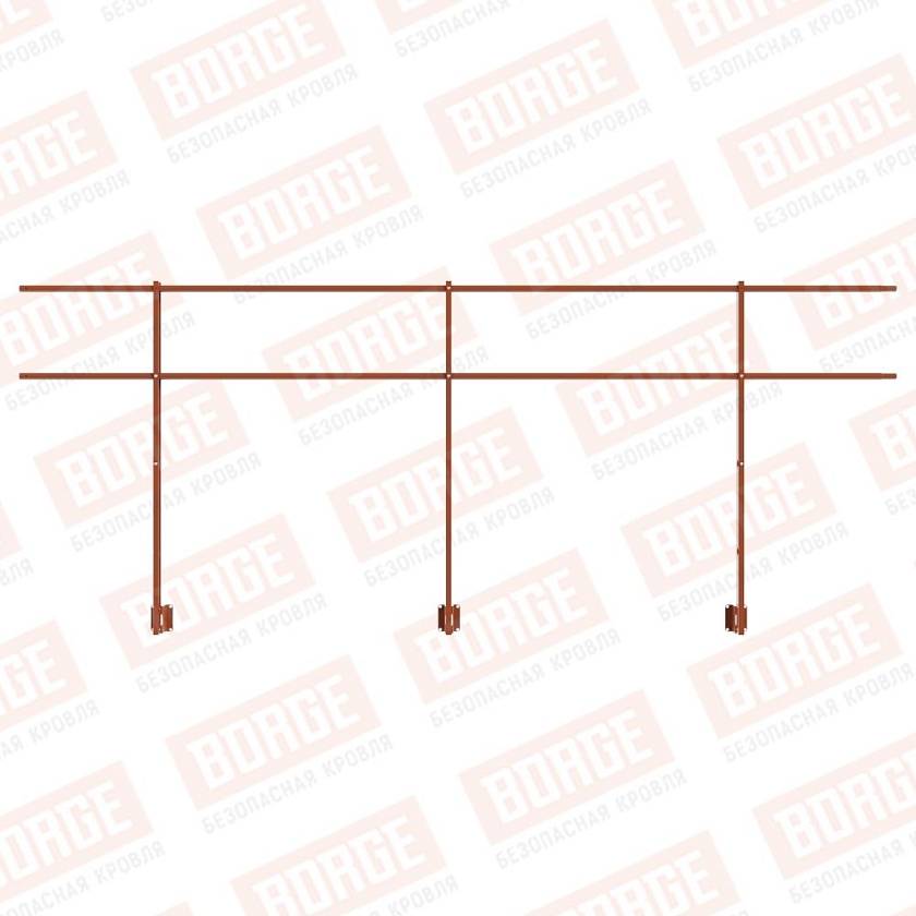 Ограждение парапетное NewLine H-120см, 3м, терракотовый (RAL 8004)