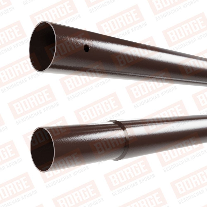 Труба Русский Рубеж D-25мм, 3м, оцинк., коричневый шоколад (RAL 8017)