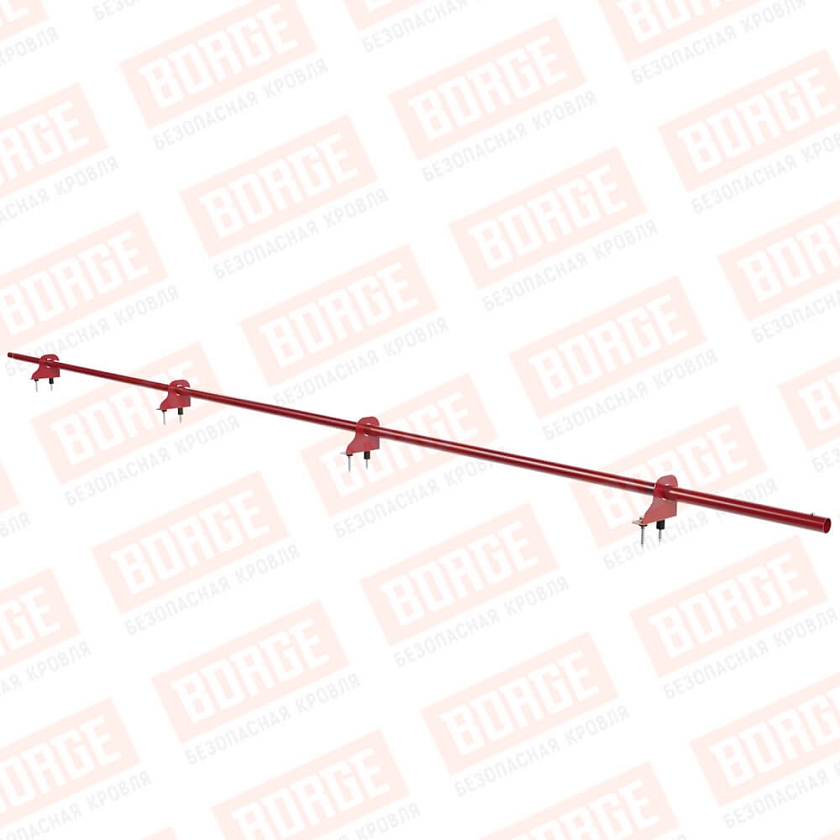 Снегозадержатель однотрубчатый NewLine 3м, D-25мм, 4 опоры, рубиново-красный (RAL 3003)