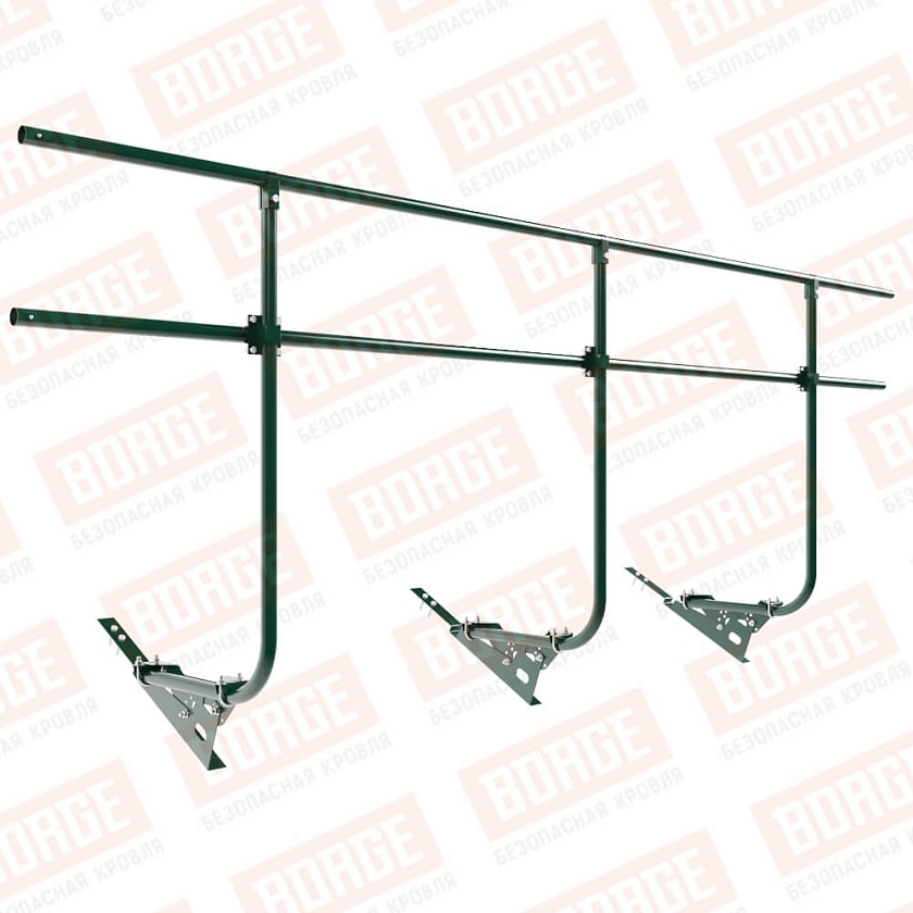 Ограждение кровельное BORGE H-120см, 3м, для композитной черепицы, зеленый мох (RAL 6005)