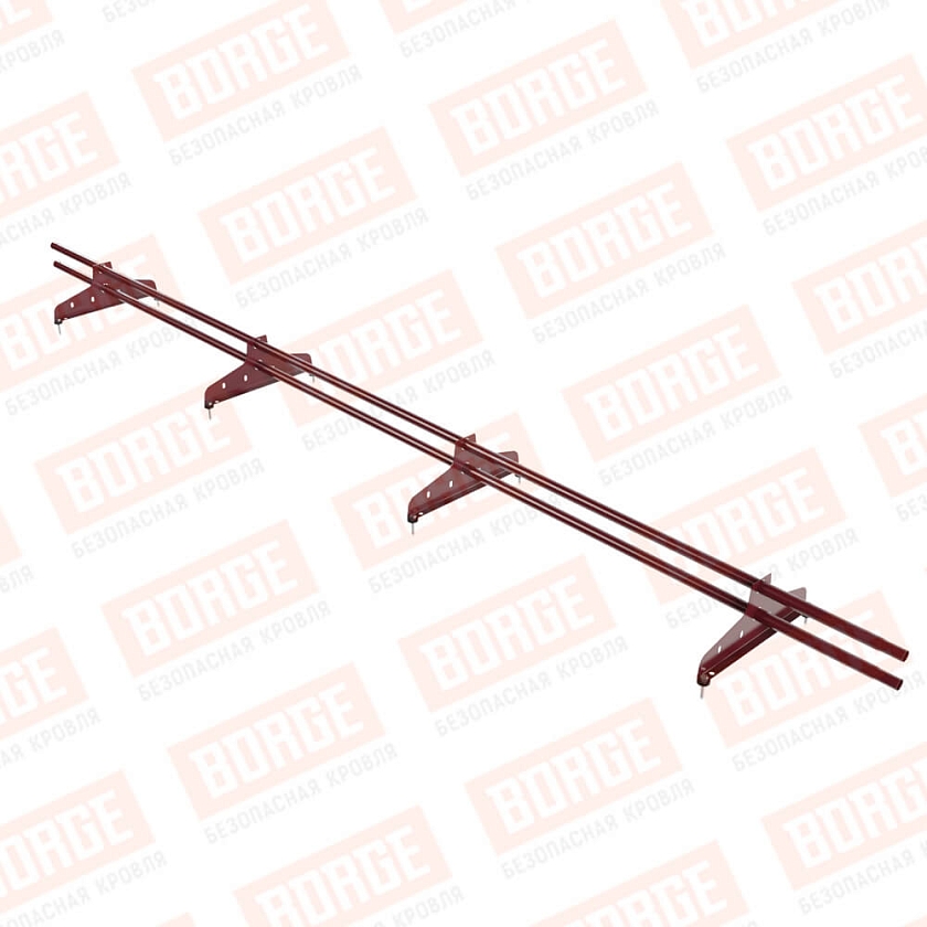 Снегозадержатель трубчатый NewLine 3м, D-25мм, 4 опоры, красное вино (RAL 3005)