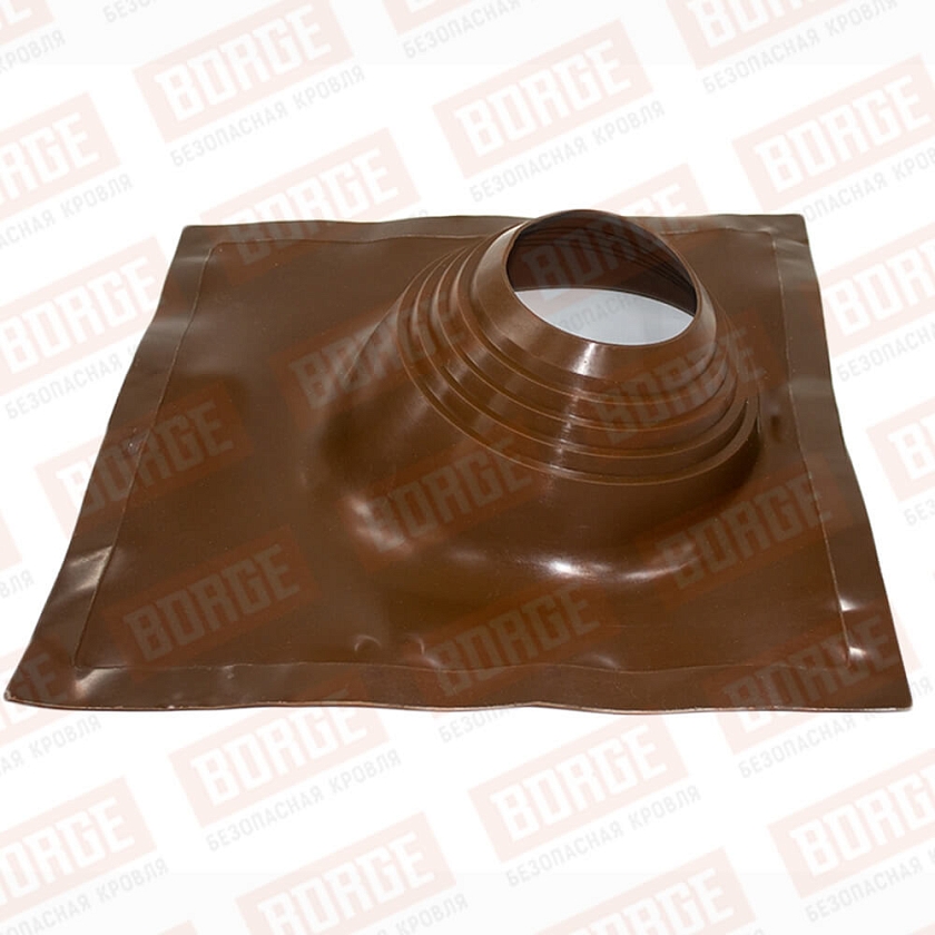 Проходка кровельная угловая №2 BORGE (d=200-300, 525х525mm, RAL 8017 коричневый), силикон
