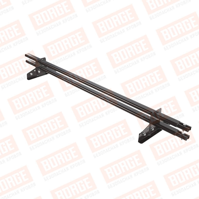 Снегозадержатель трубчатый BORGE 1,5м, 2 опоры, для фальцевой кровли, серо-коричневый (RAL 8019)