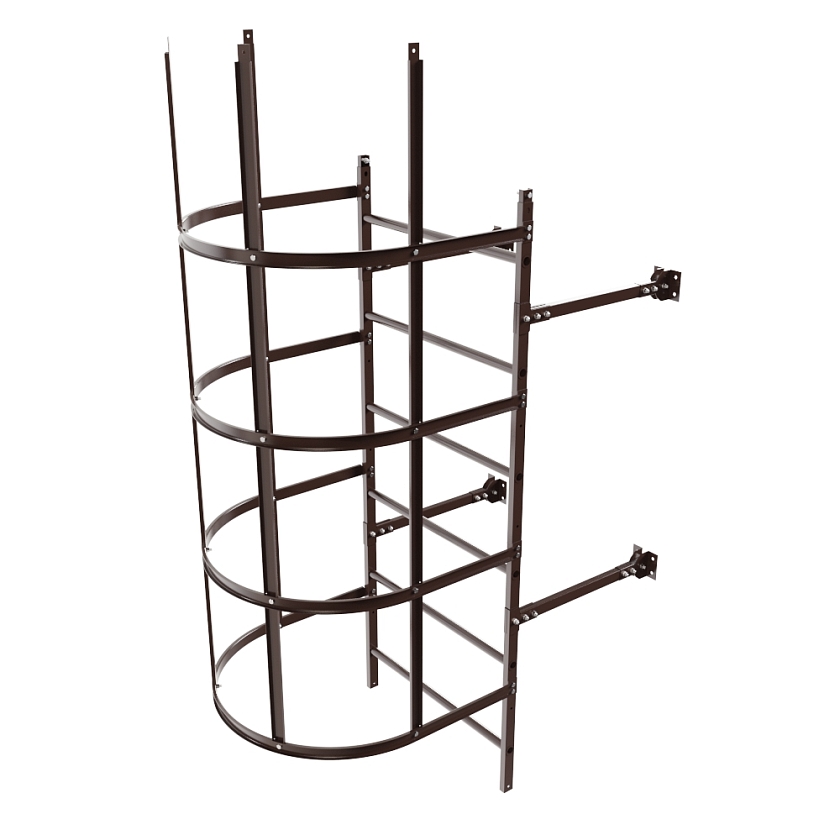 Лестница пожарная П1-2 BORGE, Н-2м, W-0.8м, оцинк., коричневый шоколад (RAL 8017)