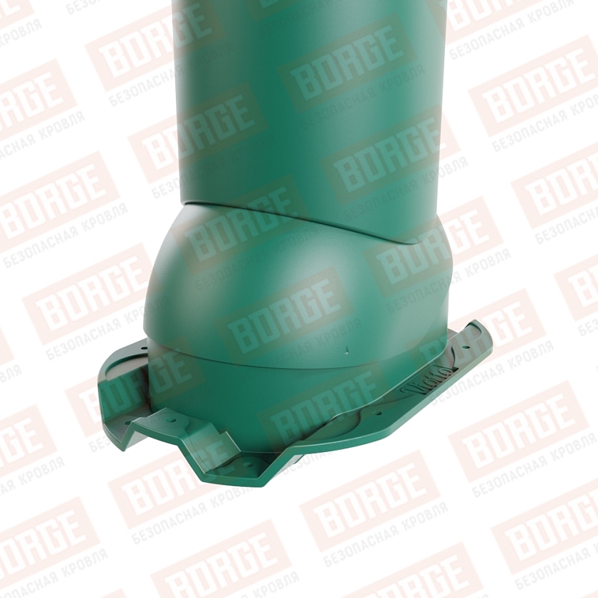 Труба вентиляционная Viotto, для профнастила С21, d-125мм, неутепленная, зеленый мох (RAL 6005)