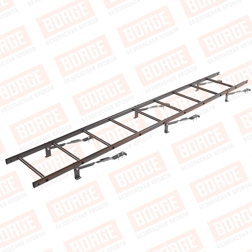 Комплект лестница кровельная BORGE 2,7м, для штучной черепицы, серо-коричневый (RR 32)