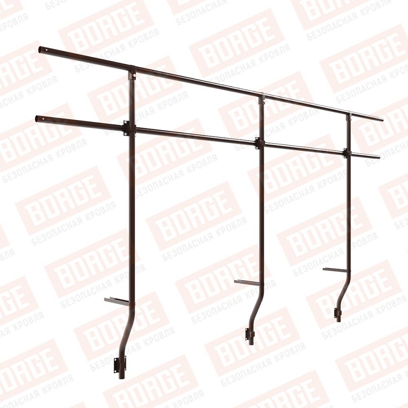 Ограждение парапетное BORGE H-120 см, 3м, коричневый шоколад (RAL 8017)