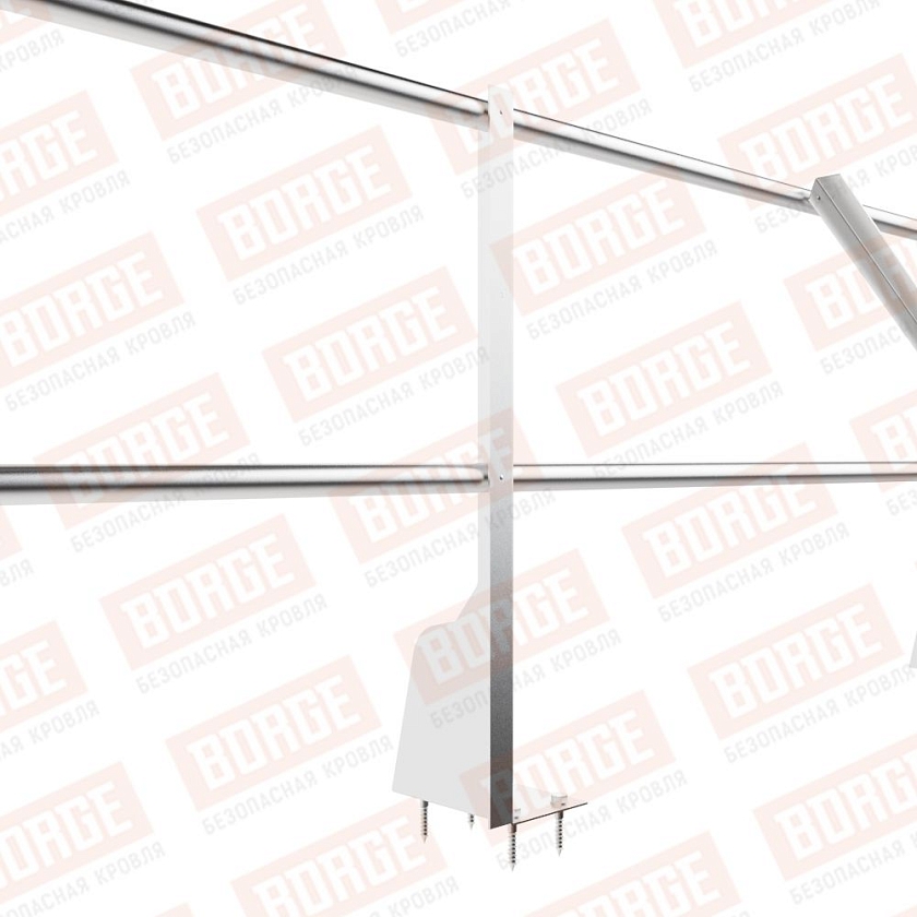 Ограждение плоских кровель Русский Рубеж Н-60, 3м, верхнее крепление, цинк