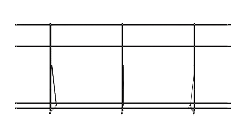 Ограждение кровельное NewLine H-120см, 3м, чёрный (RAL 9005), с двумя доп. трубами