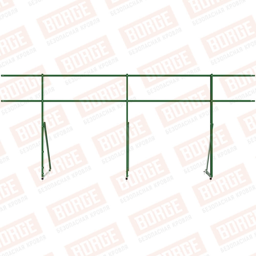 Ограждение кровельное Русский Рубеж H-120см, 3м, лиственно-зеленый (RAL 6002)