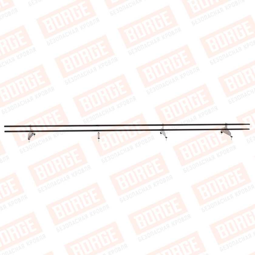 Снегозадержатель трубчатый NewLine 3м, 20х40мм, 4 опоры, серо-коричневый (RAL 8019)