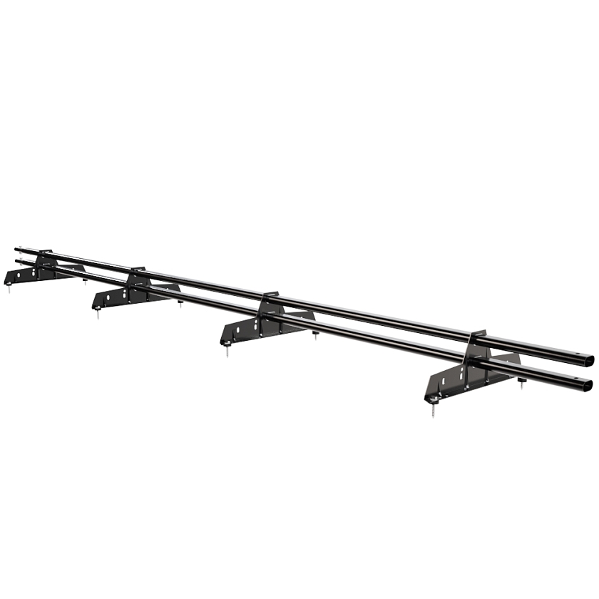 Снегозадержатель трубчатый Русский Рубеж 25х45мм, 3м, 4 опоры, чёрный (RAL 9005)