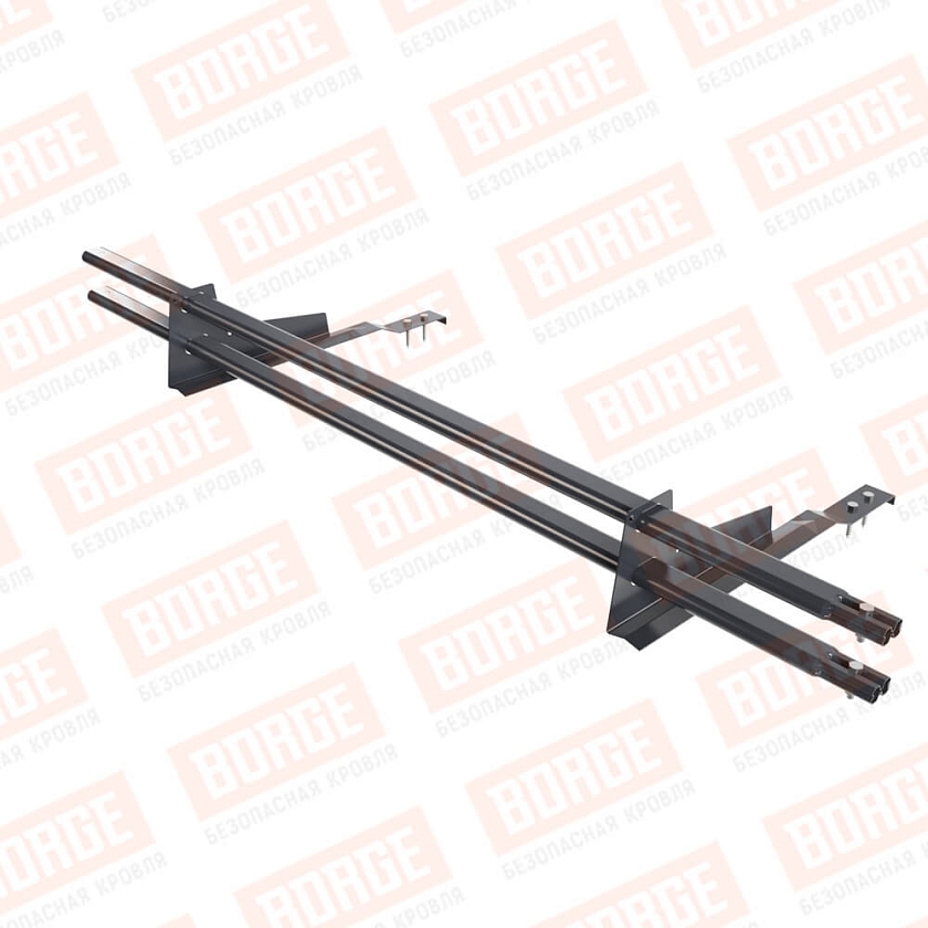 Снегозадержатель трубчатый BORGE 1,5м, 2 опоры, для черепичной кровли, серый графит (RAL 7024)