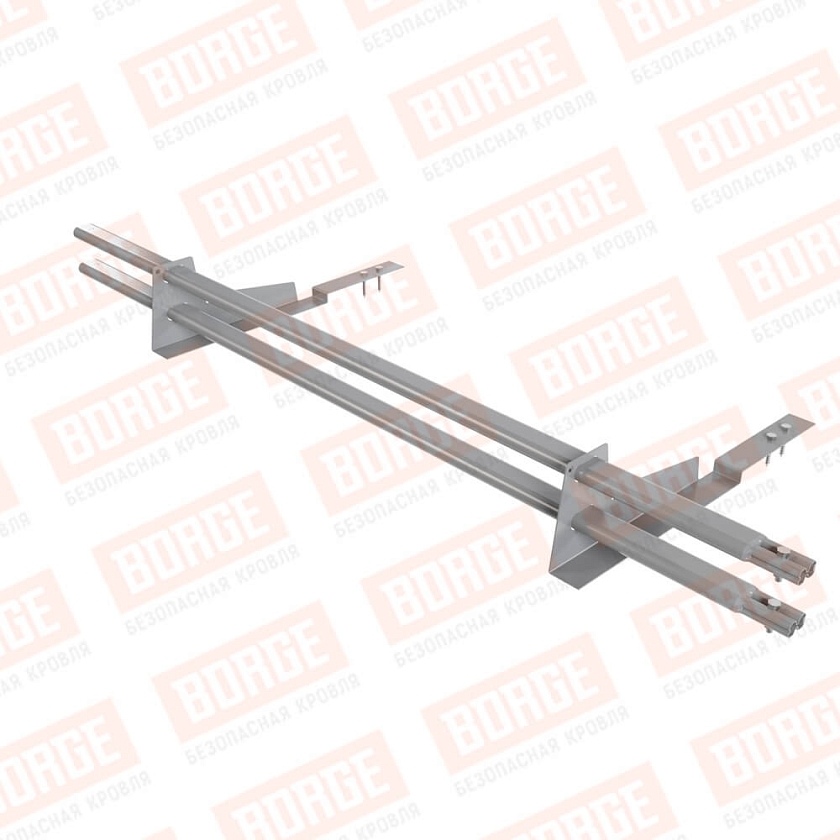 Снегозадержатель трубчатый BORGE 1,5м, 2 опоры, для композит. черепицы, сигнально-серый (RAL 7004)