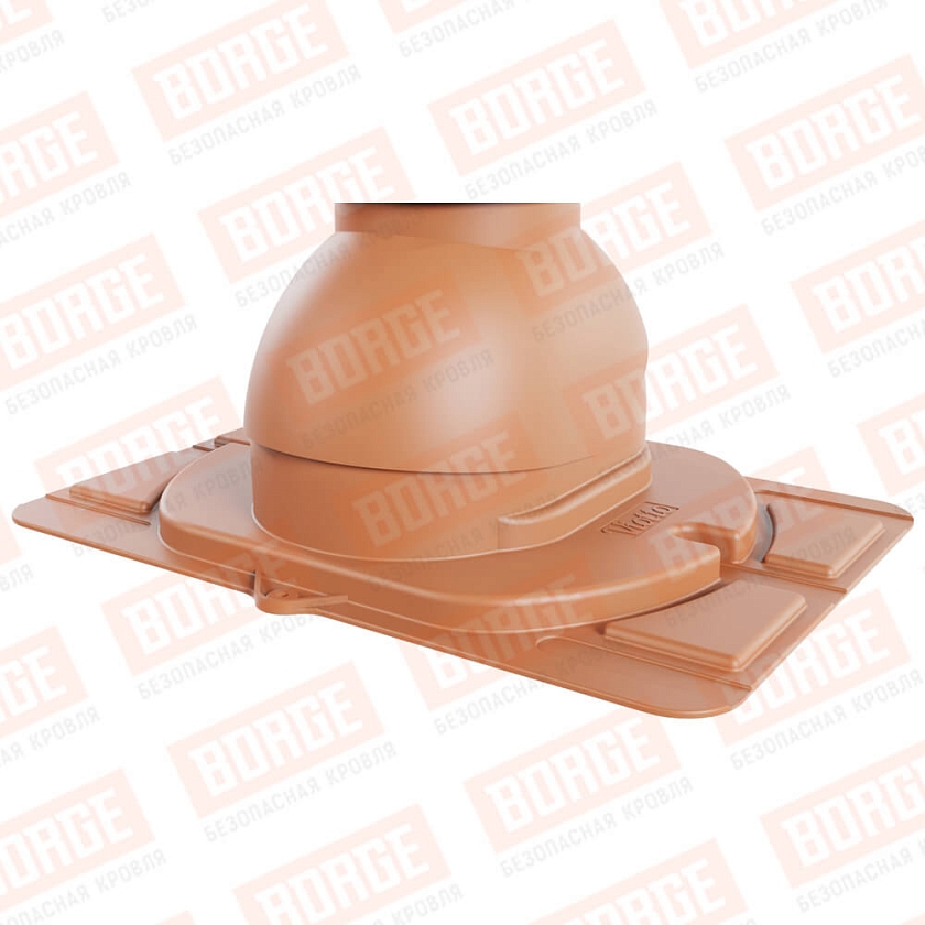 Выход вентиляции канализации Viotto с универсальным проходным элементом, терракотовый (RAL 8004)