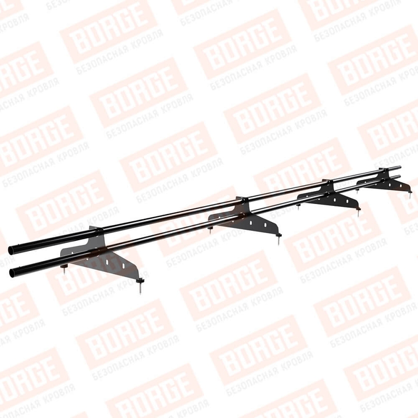 Снегозадержатель трубчатый NewLine 3м, D-25мм, 4 опоры, чёрный (RAL 9005)