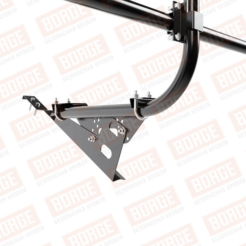 Ограждение кровельное BORGE H-60см, 3м, для черепичной кровли, чёрный (RAL 9005)