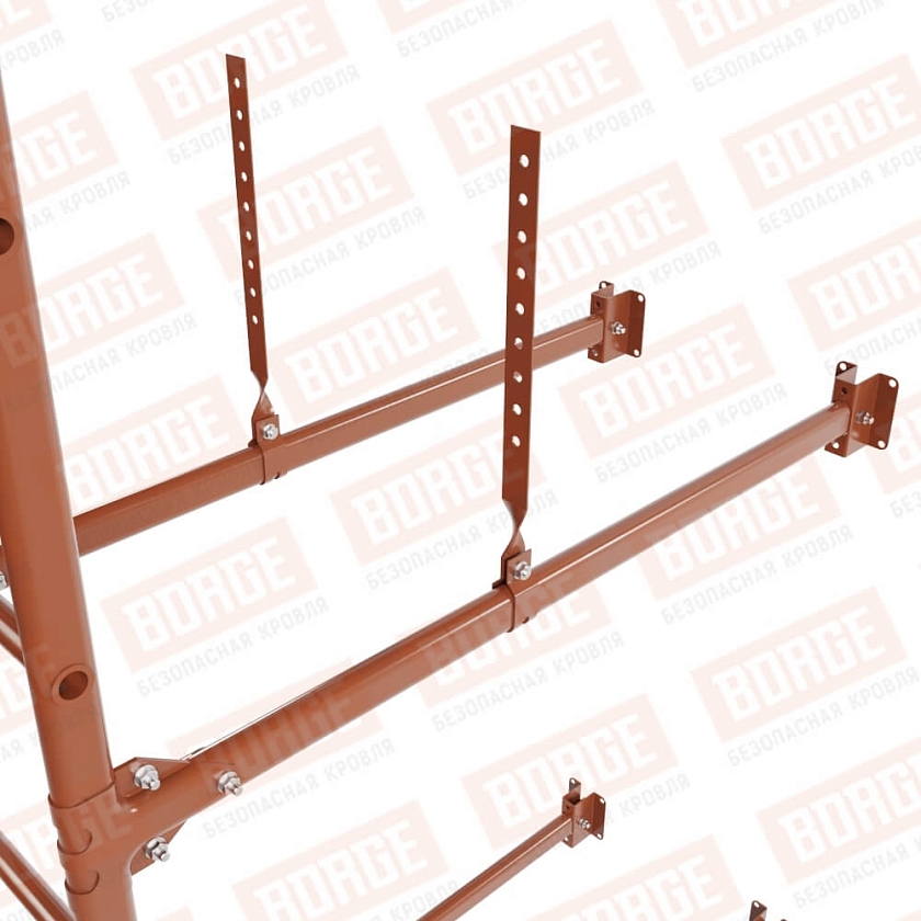 Комплект лестница фасадная BORGE (верхняя секция), 1,8м, терракотовый (RAL 8004)