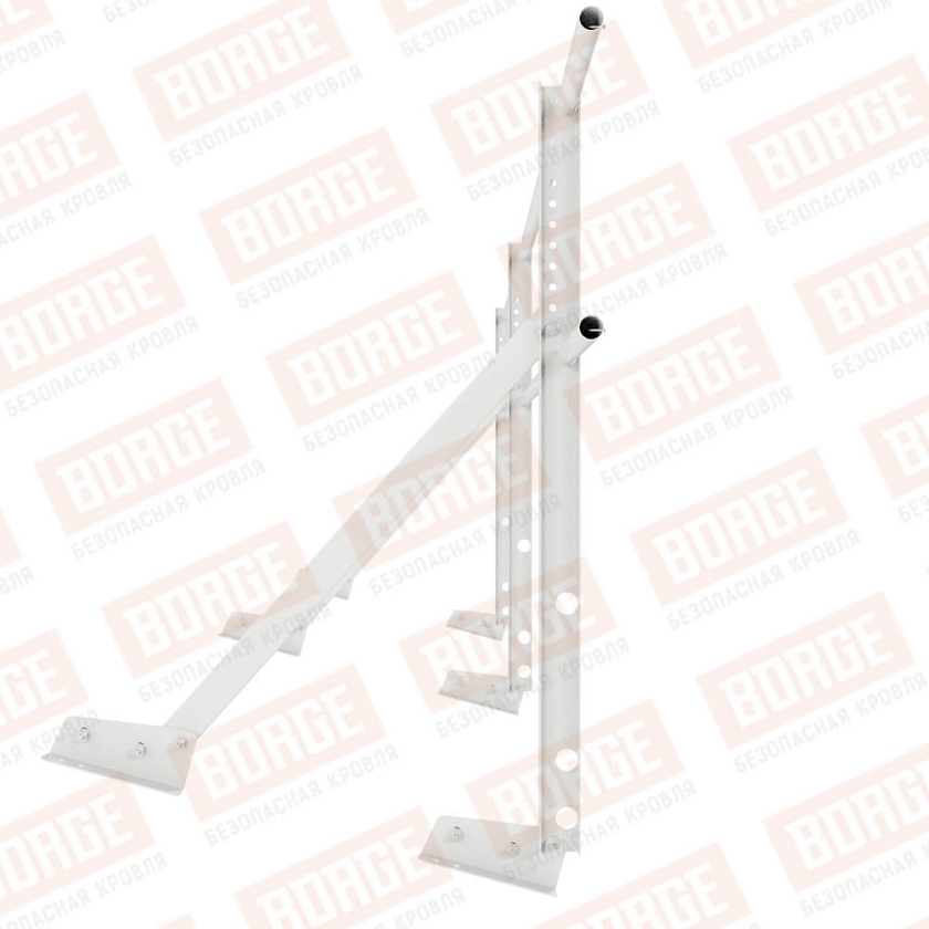 Ограждение кровельное Русский Рубеж H-90см, 3м, для фальцевой кровли, сигнально-белый (RAL 9003)