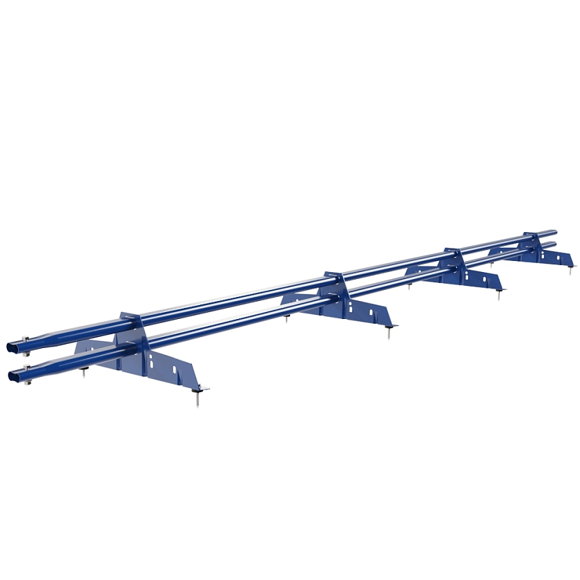 Снегозадержатель трубчатый Русский Рубеж 25х45мм, 3м, 4 опоры, сигнально-синий (RAL 5005)