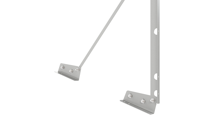 Ограждение кровельное NewLine H-90см, 3м, для фальцевой кровли, бело-алюминиевый (RAL 9006)