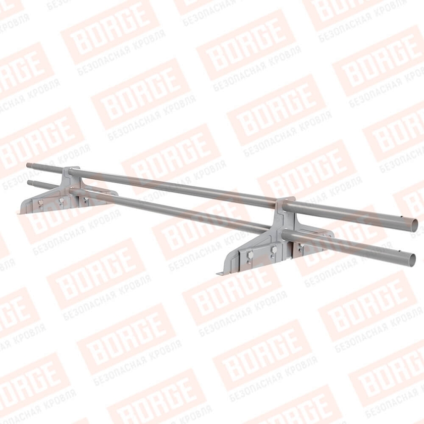 Снегозадержатель трубчатый Русский Рубеж D-25мм, 1,5м, 2 опоры, для фальц. кров., сигнально-серый (RAL 7004)