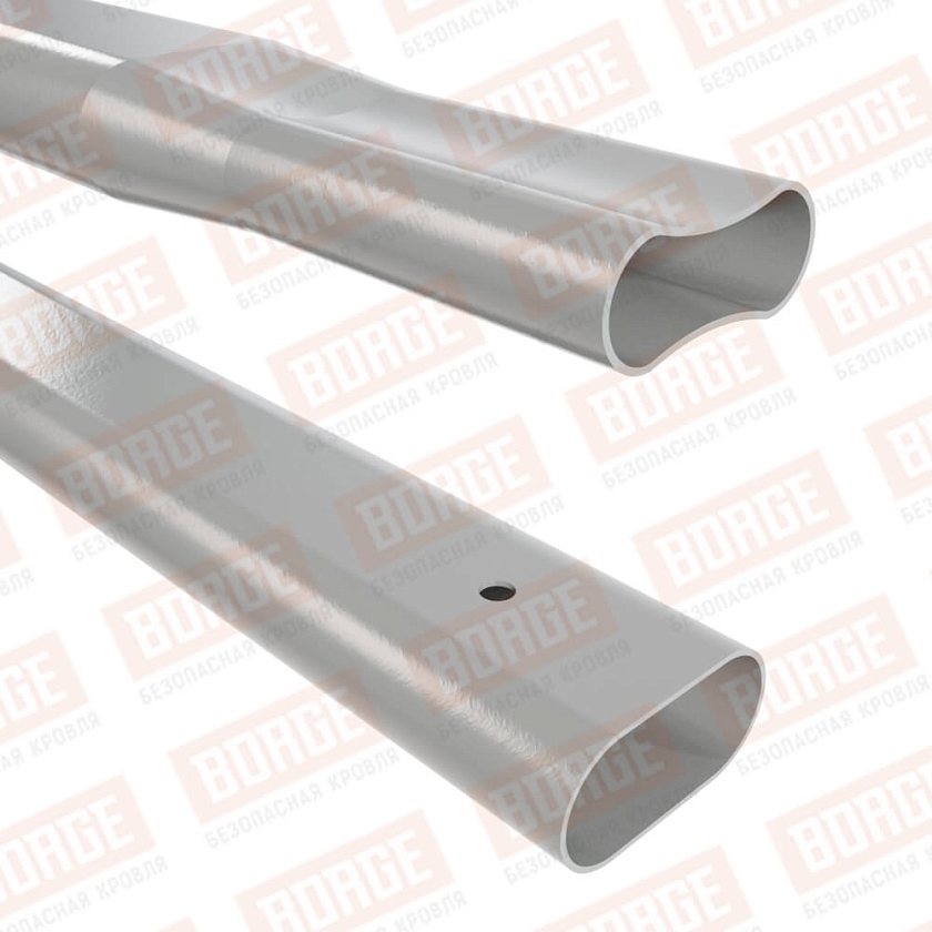 Труба снегозадержателя NewLine 40x20x3000, бело-алюминиевый (RAL 9006)