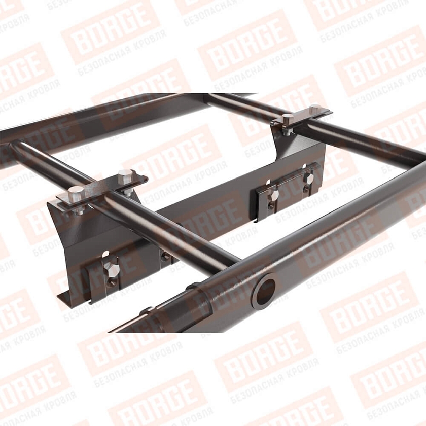 Комплект лестница кровельная BORGE 2,7м, для фальцевой кровли, серо-коричневый (RR 32)