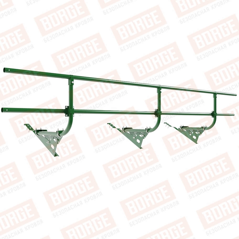 Ограждение кровельное BORGE H-60см, 3м, для черепичной кровли, лиственно-зеленый (RAL 6002)