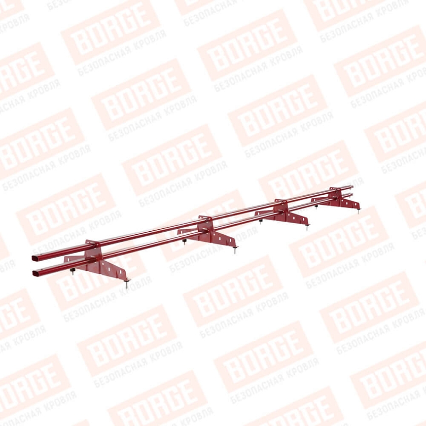 Снегозадержатель трубчатый BORGE 3м, 4 опоры, рубиново-красный (RAL 3003)