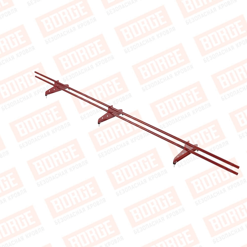 Снегозадержатель трубчатый NewLine 3м, D-25мм, 3 опоры, коричнево-красный (RAL 3011)