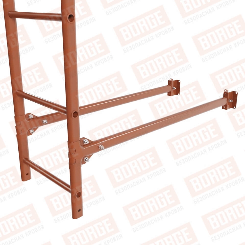 Комплект лестница фасадная BORGE (верхняя секция), 2,7м, терракотовый (RAL 8004)