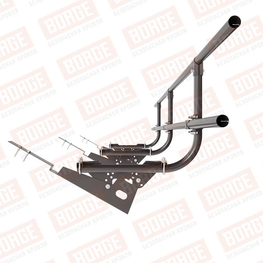 Ограждение кровельное BORGE H-60см, 3м, для композитной черепицы, серо-коричневый (RR 32)