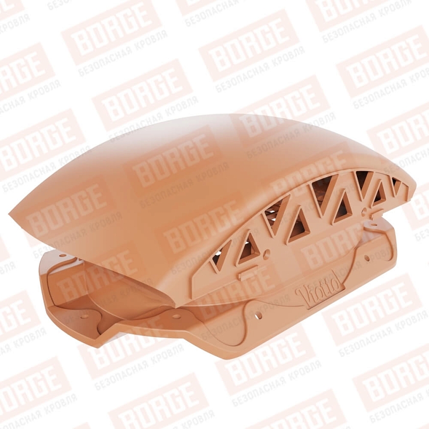 Вентилятор подкровельный Viotto, для профнастила С20, терракотовый (RAL 8004). Черепаха