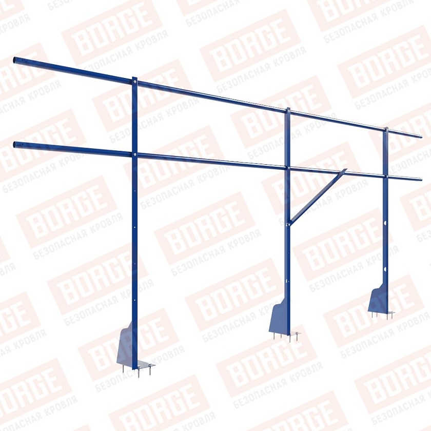 Ограждение плоских кровель NewLine Н-120, 3м, верхнее крепление, сигнально-синий (RAL 5005)