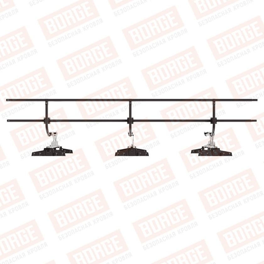 Ограждение кровельное BORGE H-60см, 3м, для параллельного фальца, серо-коричневый (RAL 8019 matt)