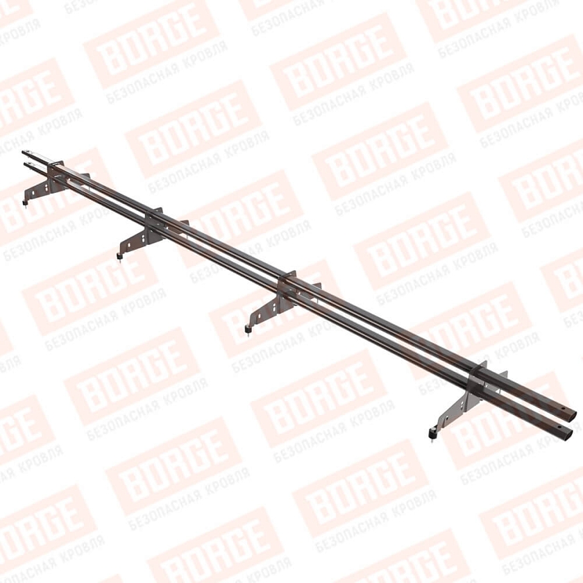 Снегозадержатель трубчатый Русский Рубеж 25х45мм, 3м, 4 опоры, окрашенный (NL-805)