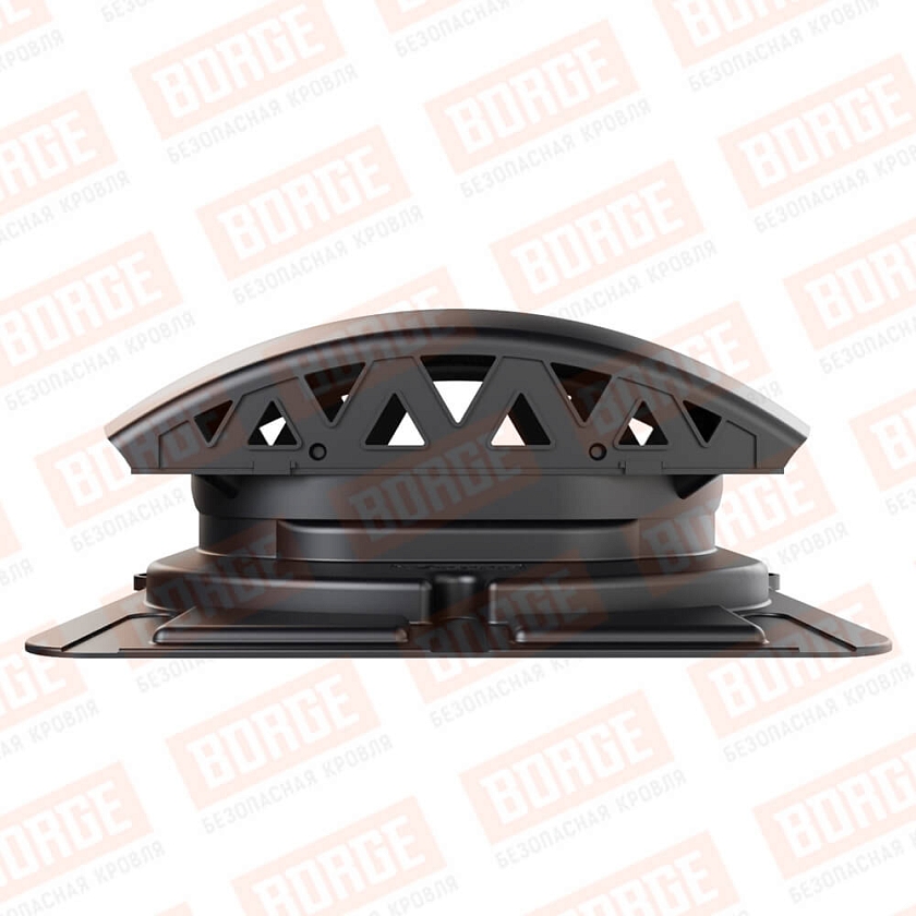 Вентилятор подкровельный Viotto с универсальным проходным элементом, чёрный (RAL 9005). Черепаха