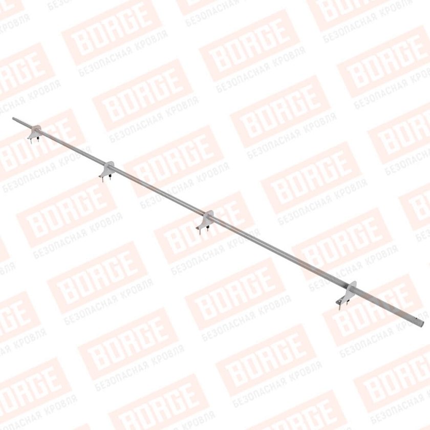 Снегозадержатель однотрубчатый NewLine 3м, D-25мм, 4 опоры, сигнально-серый (RAL 7004)