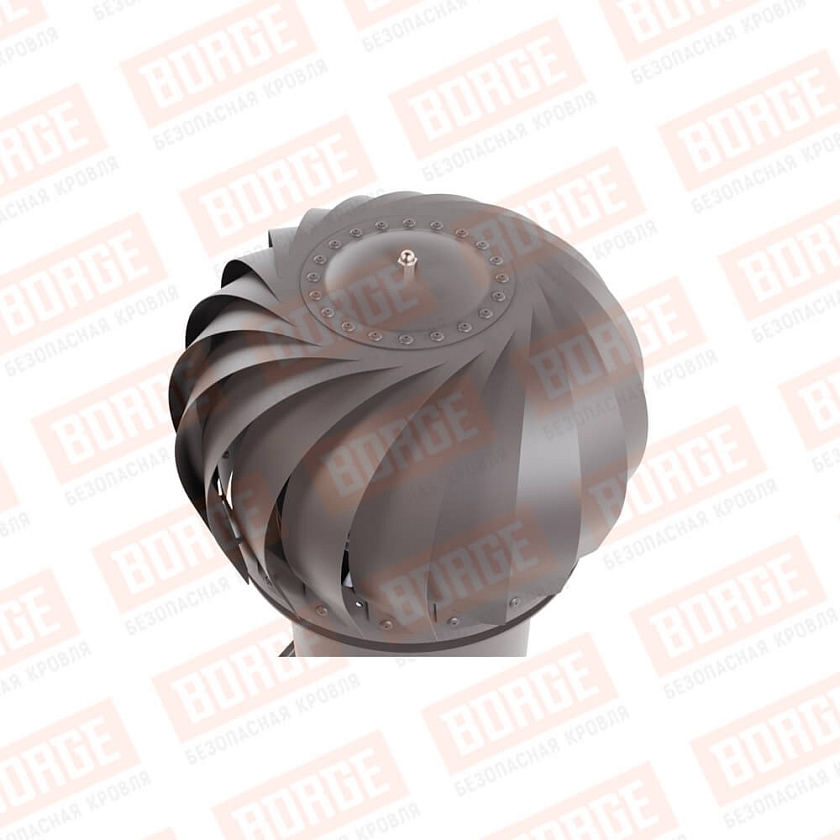 Роторная вентиляция Viotto с универсальным проходным элементом, d-125мм, утепленная, серо-коричневый (RAL 8019)